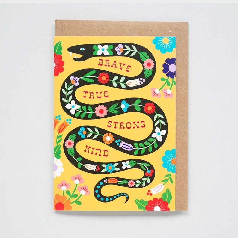 Cartão ilustrado de saudações de cobra brilhante, Ano da cobra imagem 1