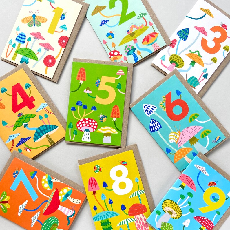 Carte 9e anniversaire Toadstools excentriques pour enfants image 4