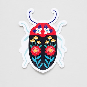 Blumenkäfer Die Cut Aufkleber