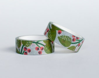 CHRISTMAS TAPE - leaves & berries pattern washi tape
