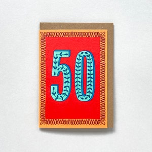 Cartão de feliz aniversário de 50 anos