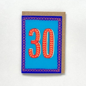 Cartão de feliz aniversário de 30 anos