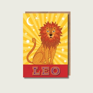 Leo Sternzeichen-Tierkreis-Gruß-Karte, Astrologiekunst