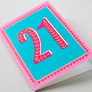 Carte Joyeux 21e anniversaire image 2