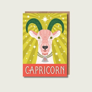 Carte de voeux du signe astrologique du Capricorne, oeuvres d'art astrologique
