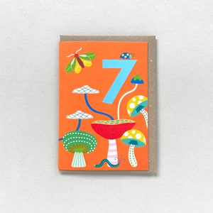 Carte du 7e anniversaire amusante et colorée