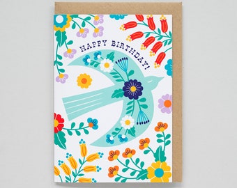 Bright Bird Illustrated Greetings Card