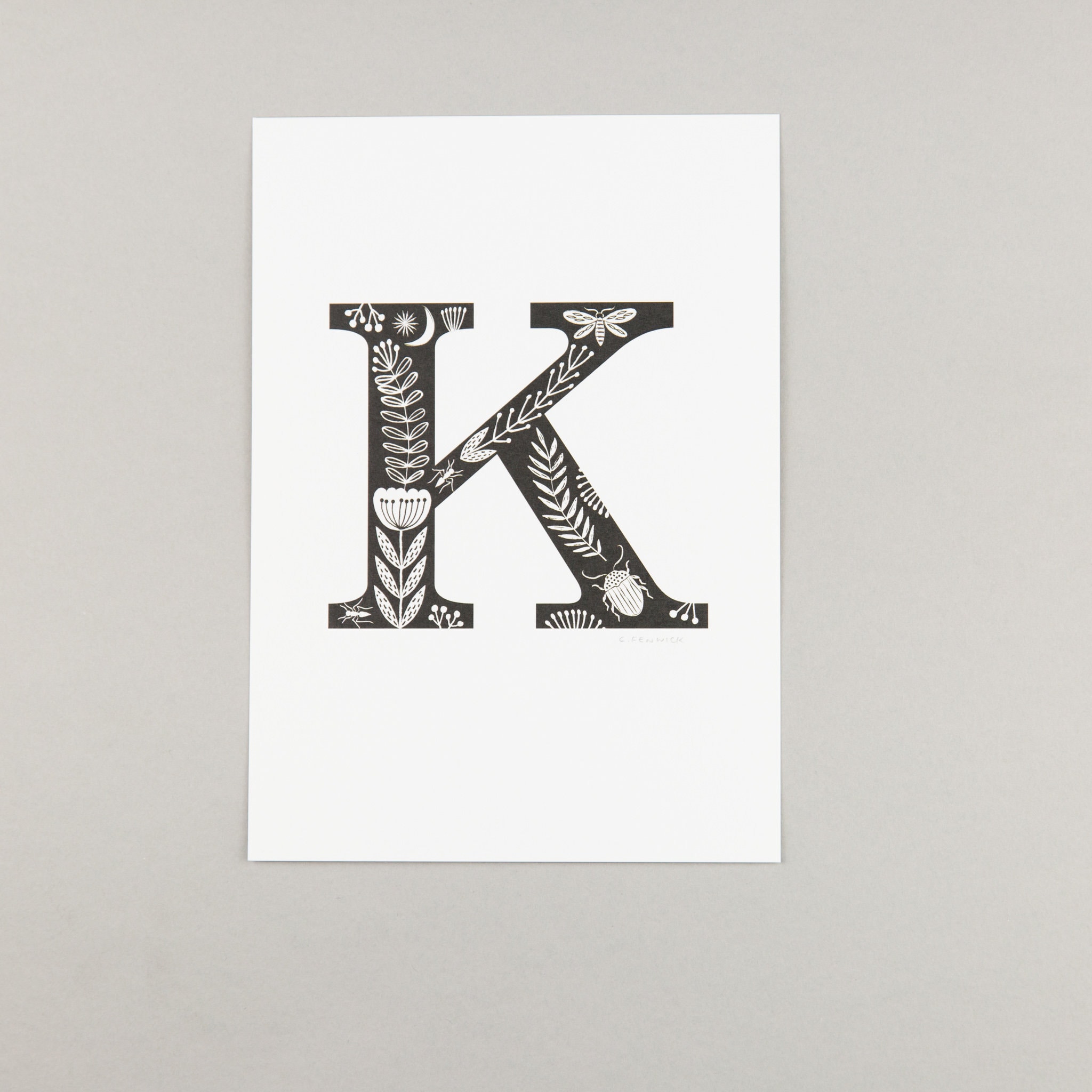 Alphabet Letter Print A5 Folk Art Design. Letters J R | Etsy UK