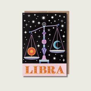 Weegschaal sterrenbeeld sterrenbeeld wenskaart, astrologische kunst