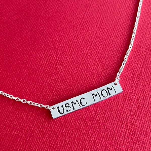 Military Military Mom bar necklace - Army mom necklace -  Navy mom necklace - USMC mom necklace - USAF mom necklace - USCG mom necklace