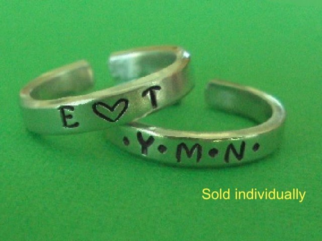 Adjustable Aluminum Ring Initials or Name Ring Personalized Ring Mom's Ring Stackable Ring Midi