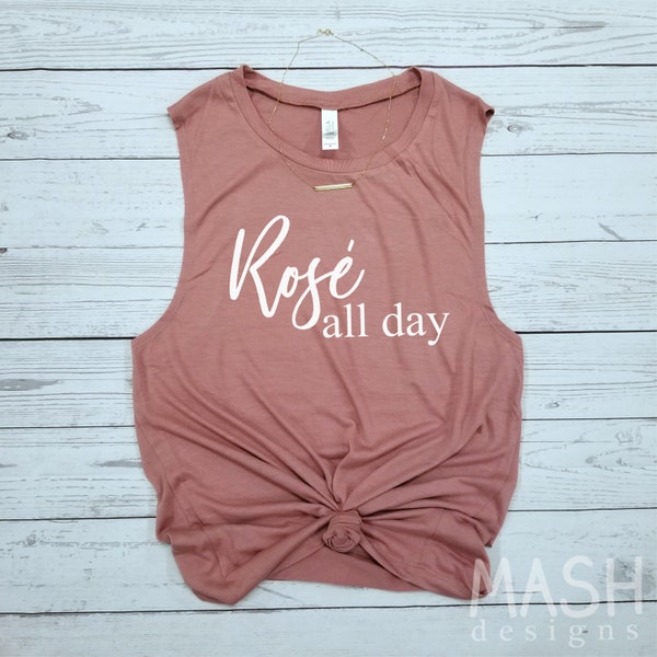 rose all day tank, rose all day, rosé all day, rosé, wine tank top, rose all day shirt, rose tank top, gift for wine lover, brunch tank