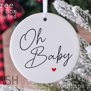 Oh Baby Pregnancy Announcement Christmas Ornament, Christmas Pregnancy Announcement Ideas, Photo Props, Keepsake