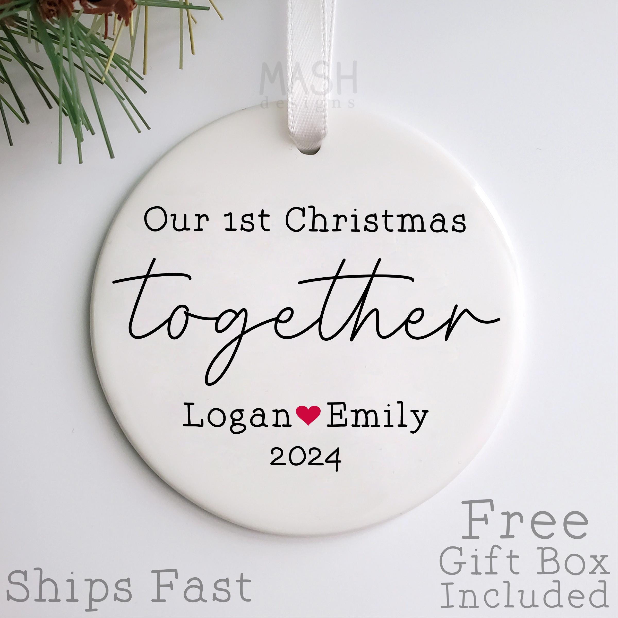First Christmas Together ornament, girlfriend gift, boyfriend gift,  Christmas gifts, gifts for boyfriend, gifts for girlfriend, minimalist