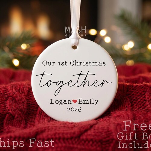 First Christmas Together ornament, girlfriend gift, boyfriend gift, Christmas gifts, gifts for boyfriend, gifts for girlfriend, minimalist