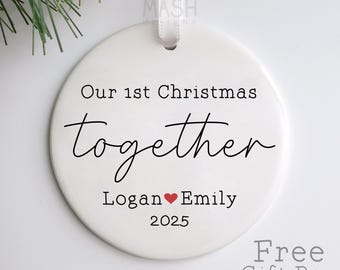 First Christmas Together ornament, girlfriend gift, boyfriend gift, Christmas gifts, gifts for boyfriend, gifts for girlfriend, minimalist