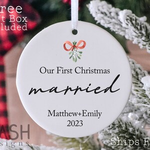 First Christmas Married Ornament, Wedding Ornament, Personalized Christmas Ornament, Just Married, First Christmas Gift