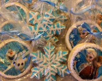 Frozen Cookies: Elsa, Olaf, Snowflakes, Birthday Party Favors