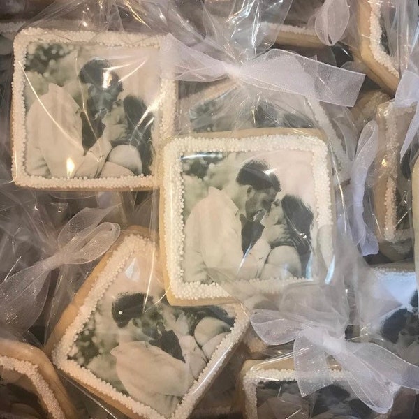 Photo Cookies - One Dozen, Wedding, Shower favors