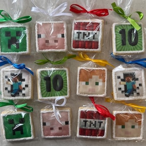 One Dozen Video Game Cookies, Video Game Birthday Party Favors