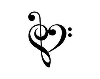 bass clef heart etsy