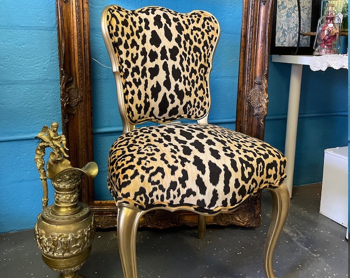 Featured listing image: Custom Leopard Animal French Chair