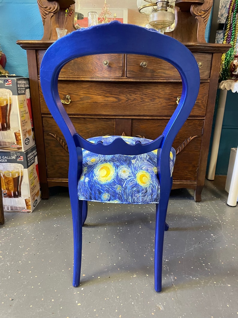 READY TO SHIP Starry Sky Balloon Back Antique Chair Custom - Etsy