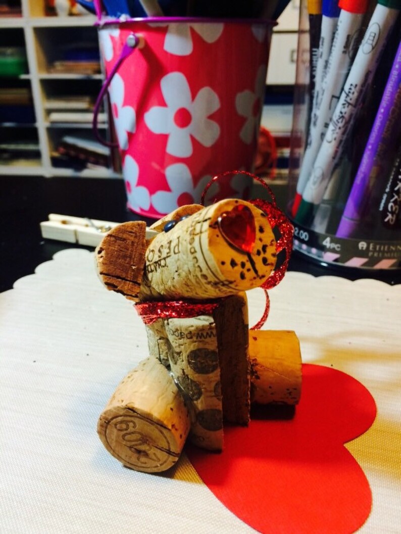 Wine Cork Puppy Dog Etsy
