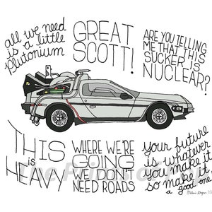 DeLorean Quotes Digital Print