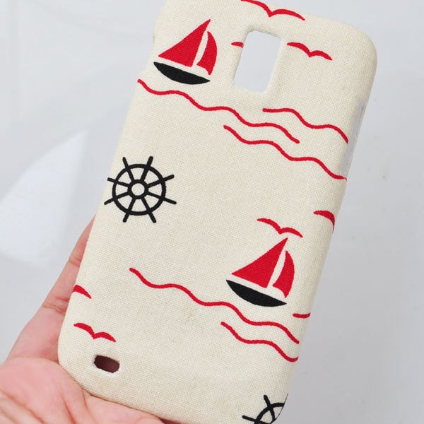 Tmobile Samsung Galaxy S2 sailboat phone case Linen Cotton cellphone cover samsung T989 or Sprint D710 hard phone case