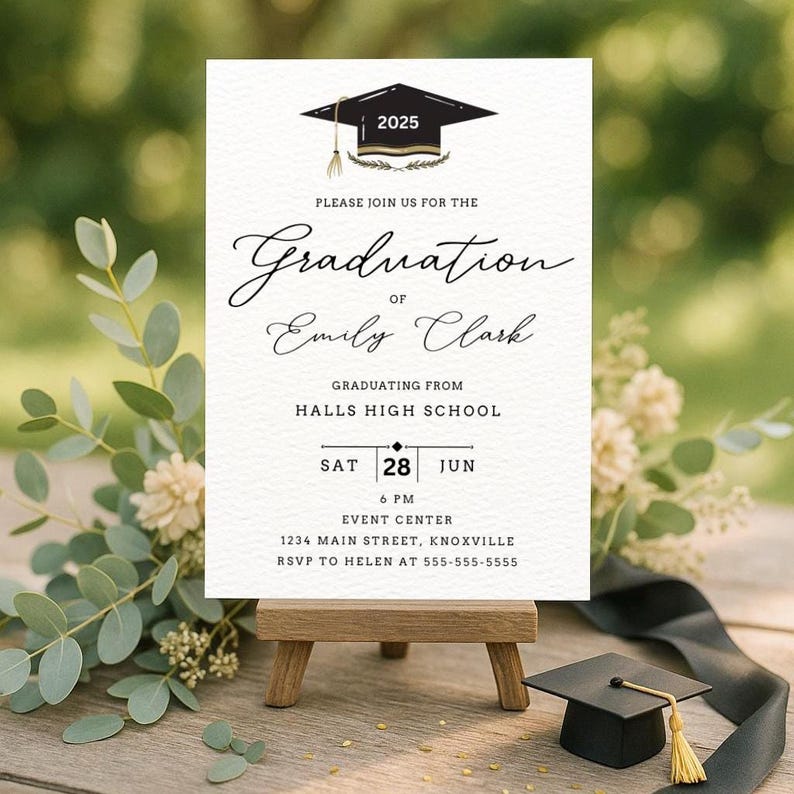 Customizable Graduation Party Invitation for High School or College ...