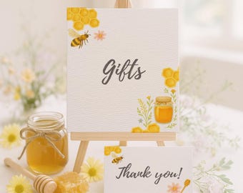 Mommy to Bee Baby Shower Sign & Thank You Set (Digital Download)