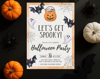 Spooky Cute Halloween Party Invitation | 5x7 Editable Canva Template