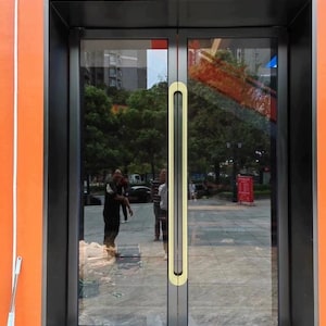 Tiradores de puerta de doble cara de aluminio, modernos y de lujo. imagen 6