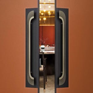 Tiradores de puerta de doble cara de aluminio, modernos y de lujo. imagen 3