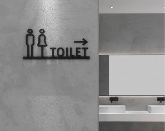 Custom Acrylic Washroom Sign, Bathroom Sign, Restroom Sign, Toilet Sign