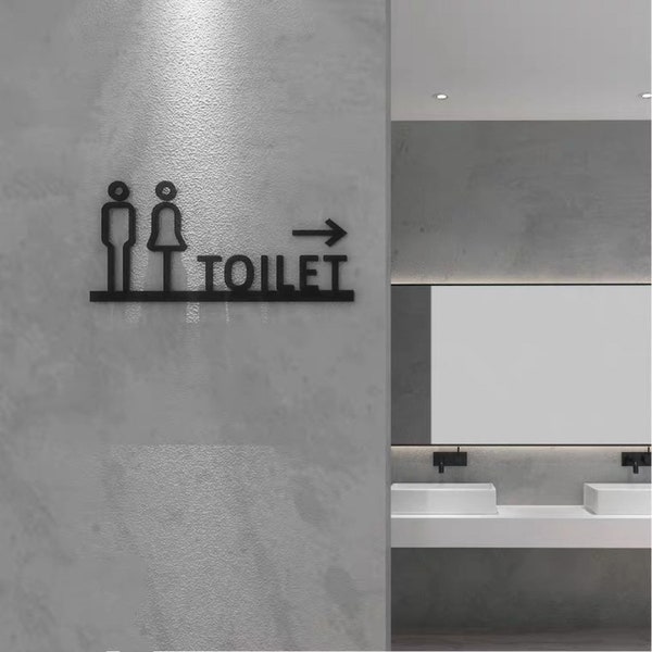 Custom Acrylic Washroom Sign, Bathroom Sign, Restroom Sign, Toilet Sign