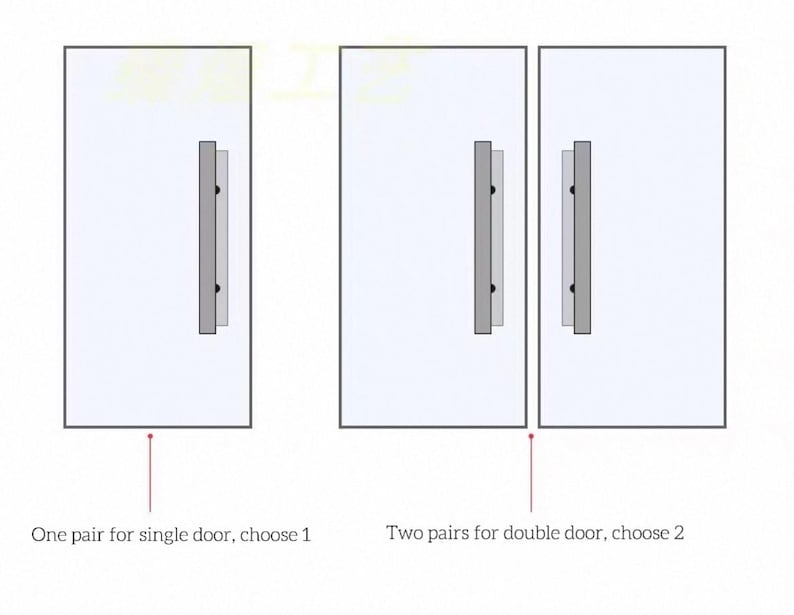 Tiradores de puerta de doble cara de aluminio, modernos y de lujo. imagen 10