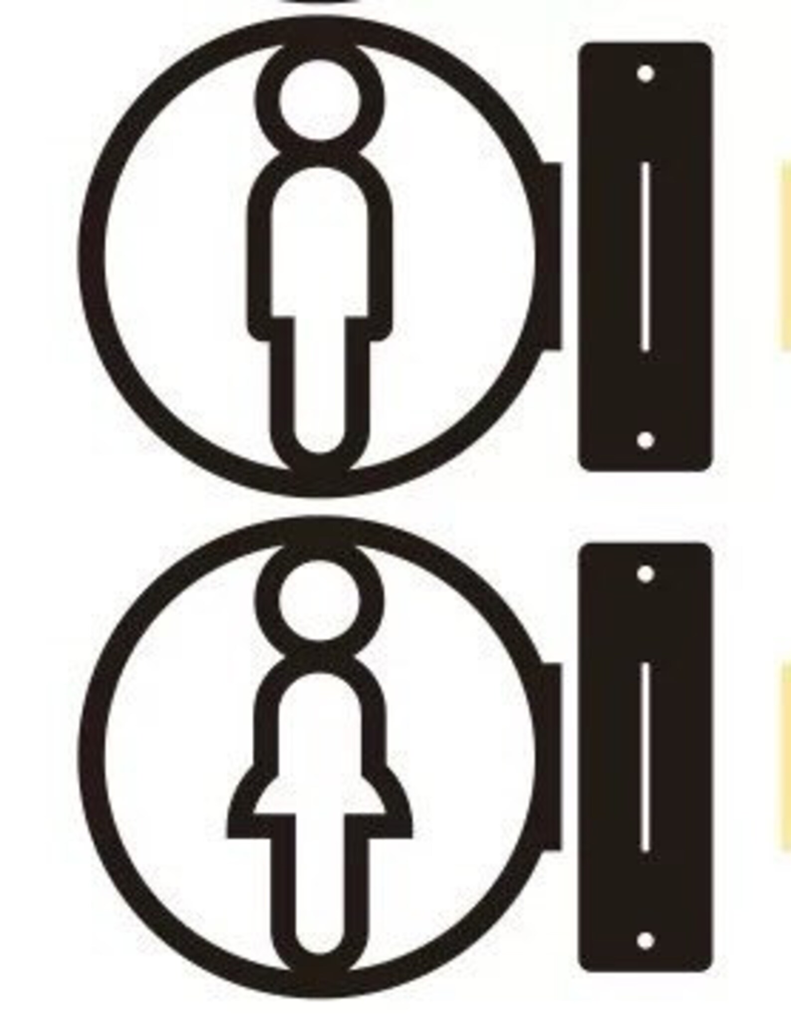 Custom Acrylic Side Mount Washroom Sign, Bathroom Sign, Restroom Sign ...