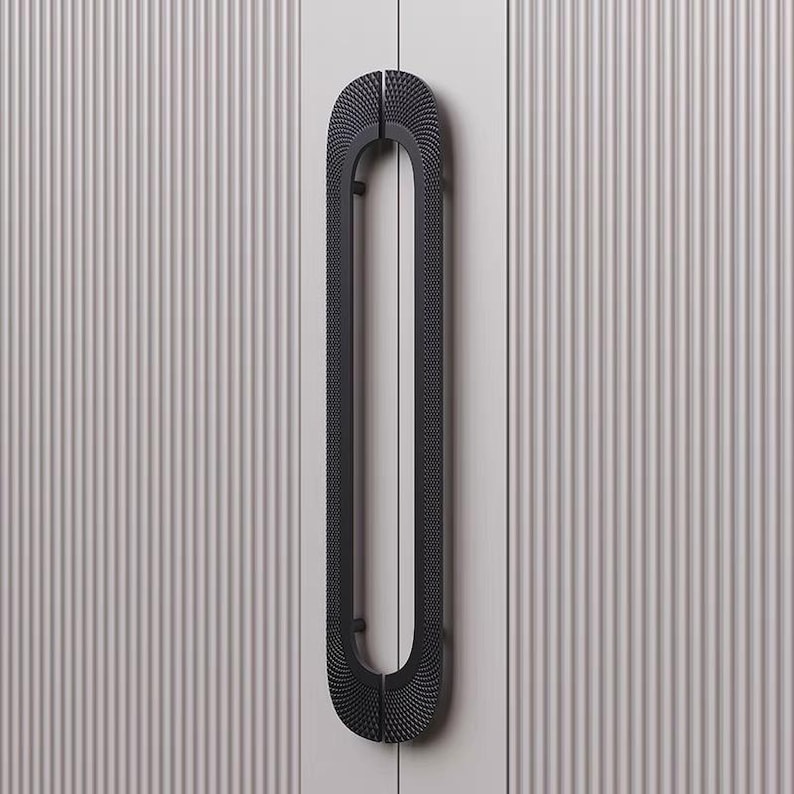 Tiradores de puerta de doble cara de aluminio, modernos y de lujo. imagen 4