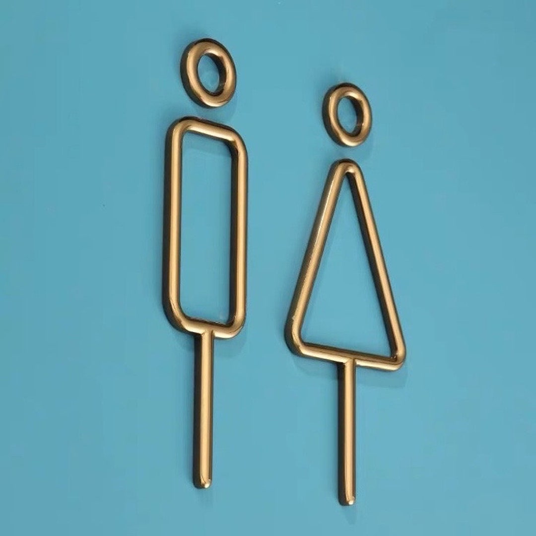 Deluxe Brass Washroom Sign Bathroom Sign Restroom Sign - Etsy