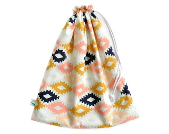 Waterproof Bag. Wet Dry Bag. Hot Yoga Bag. Drawstring Bag. Swim Bag. Beach Bag. Aztec Fabric Wet Bag. Gift for Women. Swimsuit Bag.
