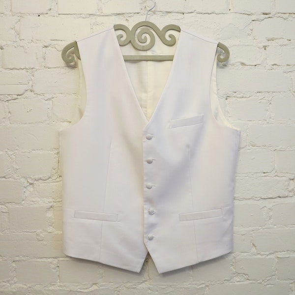 Ivory White Formal Mens Vest Steampunk Waistcoat Gentlemen's Renaissance Baroque Vesd Wedding Vest  Large Size