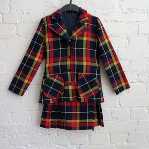 Girls tartan shop coat
