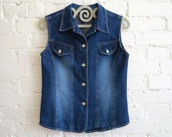 Womens denim vest | Etsy