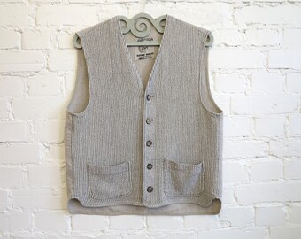 Natural Linen Mens Vest Folk Style Waistcoat Gilet for Men Light Mens Waistcoat Large Size