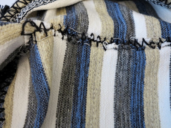 Blue Grey White Striped Handmade Folk Style Jacke… - image 5