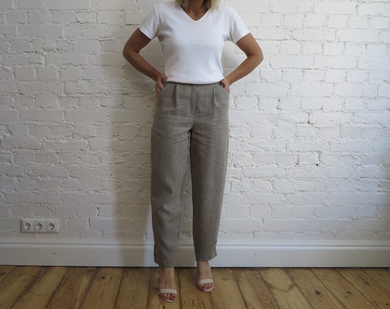 Linen peg deals leg trousers