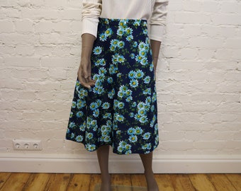MARITHE FRANCOIS GIRBAUD Khaki Corduroy Skirt Midi Cotton