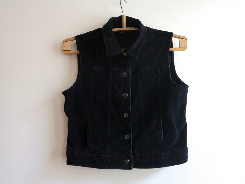 Black Corduroy Vest Womens Formal Waistcoat Steampunk Medium Etsy